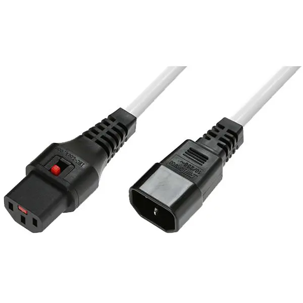 Extension Cable IEC C14 - C13  Lock White 2m