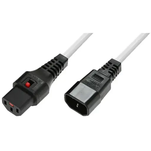 [TF-C13C141MW] Extension Cable IEC White 1m